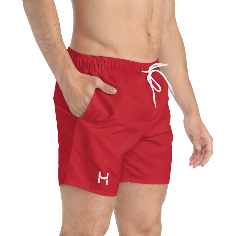 Bañador Red H con Logo Elithe blanco en bolsillo