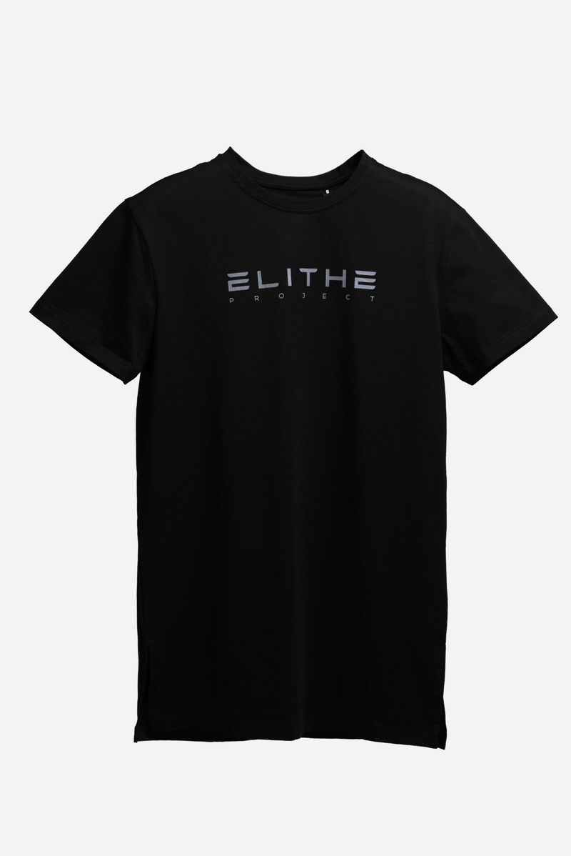 Camiseta Elongated Black Grey Logo