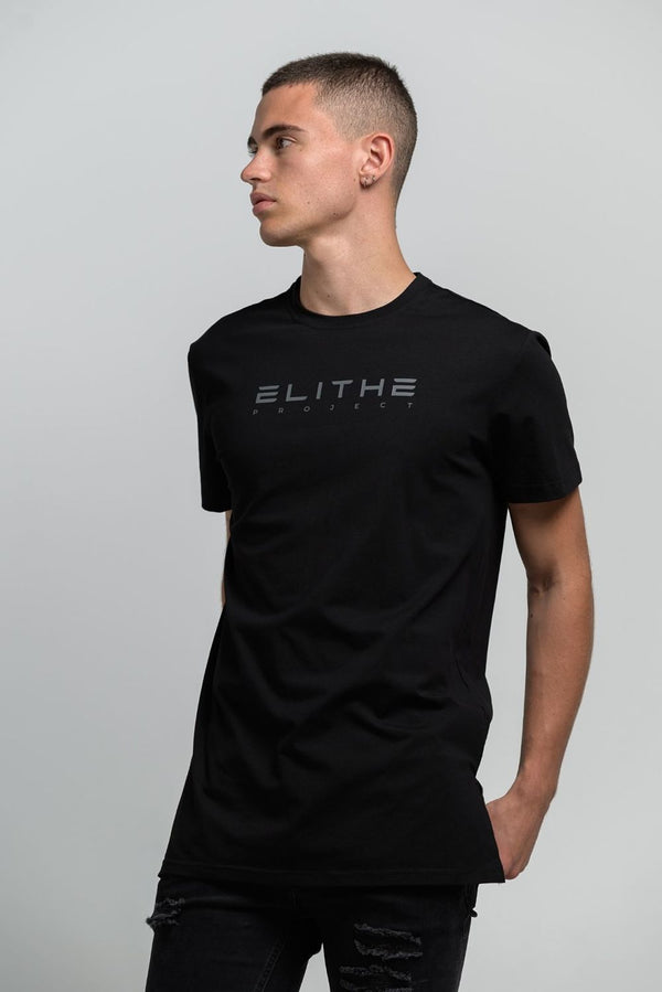 Camiseta Elongated Black Grey Logo