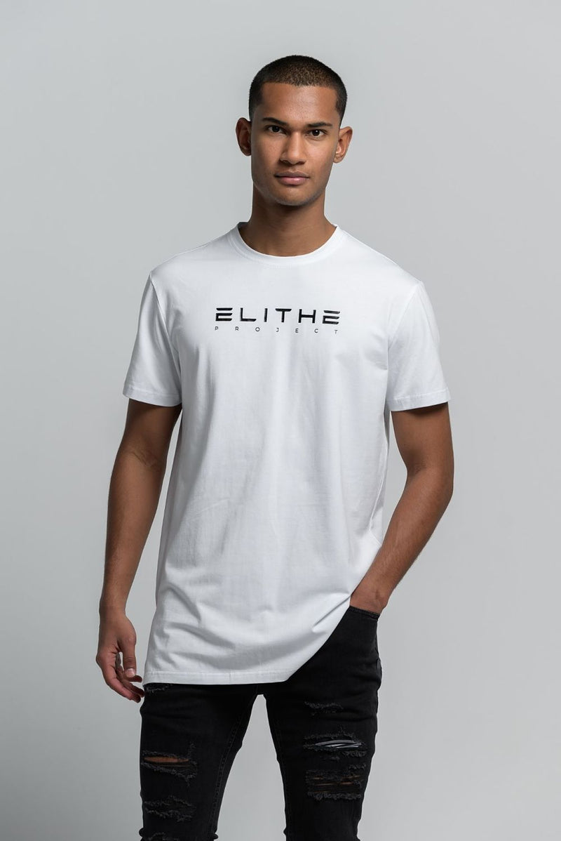 Camiseta Elongated White Grey Logo