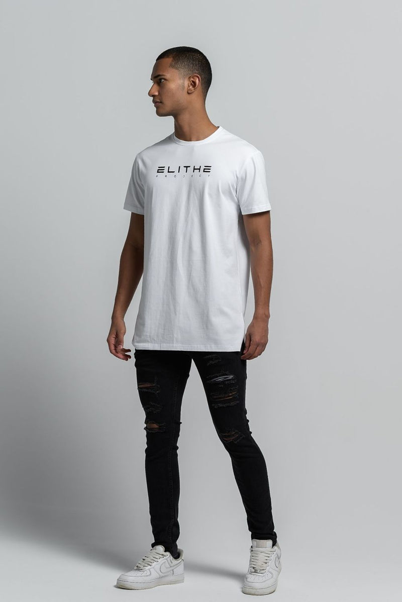 Camiseta Elongated White Grey Logo